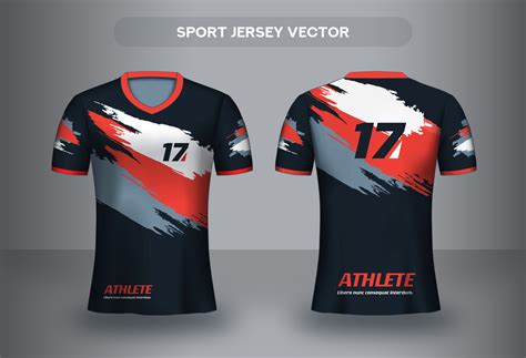 Brush stroke football jersey design. Uniform T-shirt front and back ...