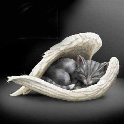 Cats Leave Paw Prints Cat in Angel Wings Grey Kitten Figurine #1 – Enchanted Treasures Gifts