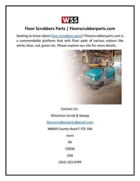 Floor Scrubbers Parts | Floorscrubberparts.com by Wisconsin Scrub & Sweep - Issuu