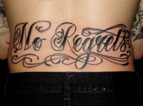 No Regrets - Lettering Tattoos - Last Sparrow Tattoo