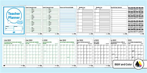 Teacher Planner Academic Year 2022-2023 (teacher made)