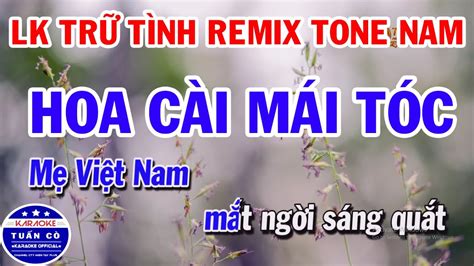 Liên Khúc Karaoke Trữ Tình Remix 2020 Tone Nam || Hoa Cài Mái Tóc - YouTube