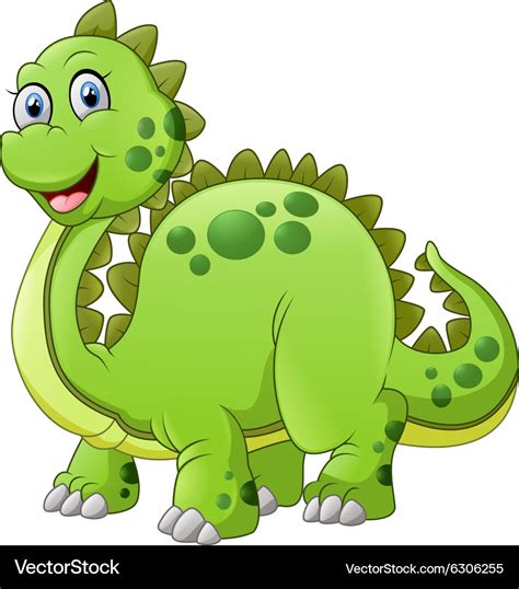 Green dinosaur with spikes tail Royalty Free Vector Image