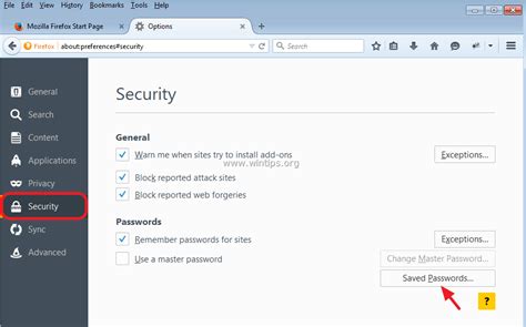 How to view saved passwords in Firefox. - WinTips.org