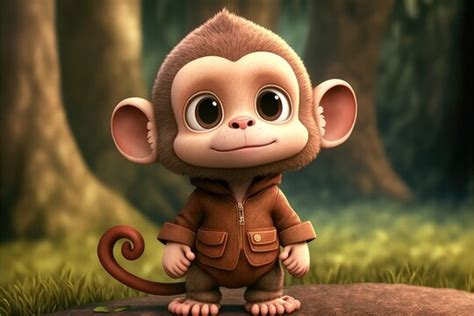 Cute Little Monkey Cartoon