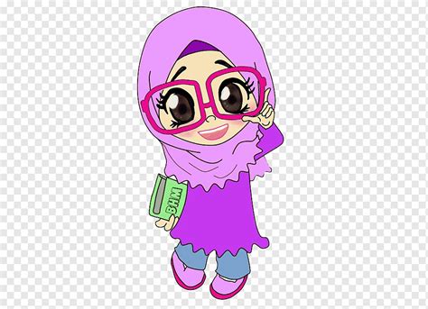 Wanita mengenakan ilustrasi jilbab dan abaya, Gambar Doodle Muslim, BUNGA, aneka, ungu, anak png ...