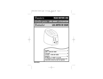 Hamilton Beach 22900 Toaster User Manual | Manualzz