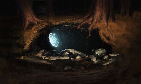 Cave entrance by Pierre Morot (cdna.artstation.com) submitted by ...