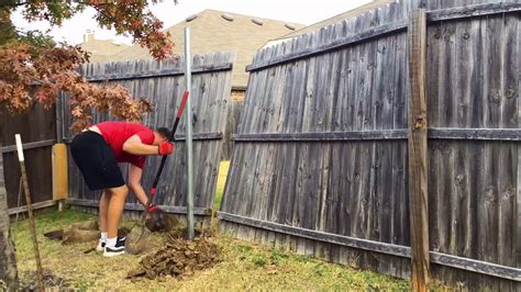 Fence Repair - Replace broken wood fence post. - YouTube