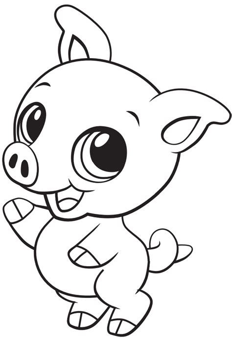 Cute Baby Pig Coloring Page - Free Printable Coloring Pages for Kids