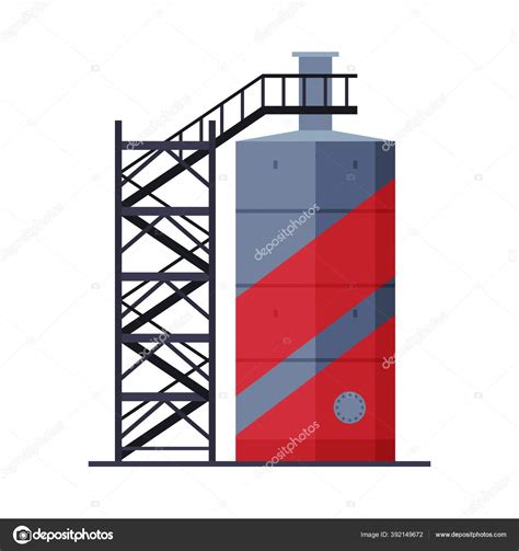 Crude Oil Tank with Ladder, Benzine, Fuel Cylinder, Storage Reservoir, Gasoline and Petroleum ...