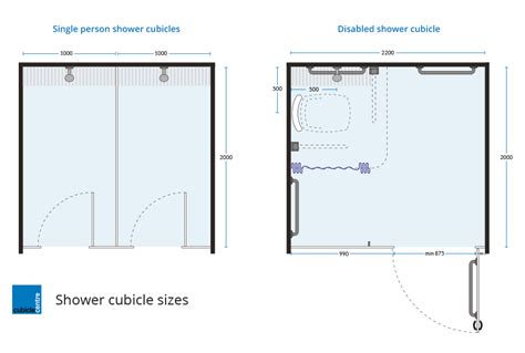 the floor plan for a bathroom with shower and toilet cubicle sizes are ...