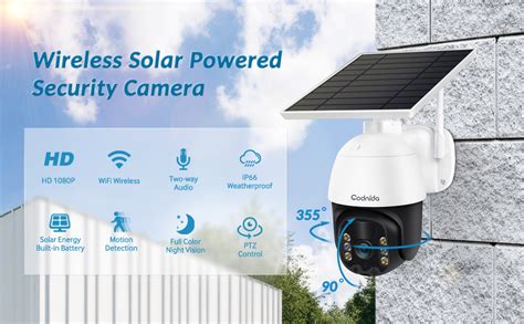 Amazon.com : Home Security Camera Outdoor, Wireless WiFi Pan Tilt Rechargeable Solar Battery ...