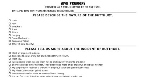 Butthurt Report Form Pdf