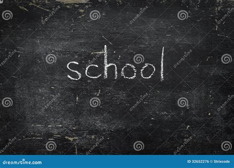 Chalk on Blackboard: School Stock Photo - Image of black, lesson: 32652276