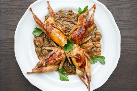 Roasted Quail w/ Wild Mushroom Gravy - Marx Foods Blog