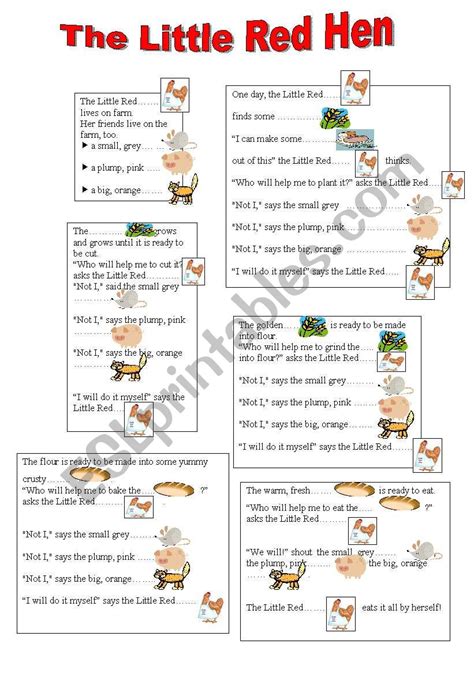 THE LITTLE RED HEN - ESL worksheet by lucybon25