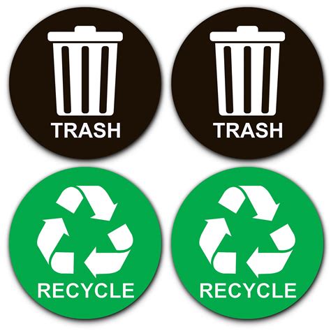 Recycling Sticker for Trash Can Perfect Bin Labels Ideal Signs for Use on Home or Office Refuse ...