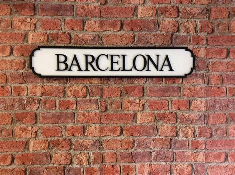 BARCELONA Vintage Wooden Street Road Sign - Etsy