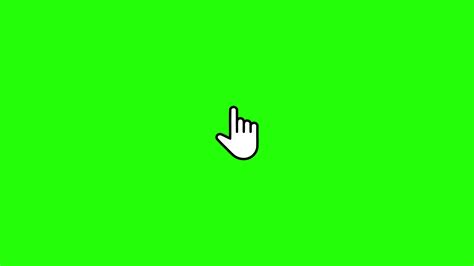 Pointer hand cursor clicking. Technology and Internet icons animation on green screen background ...