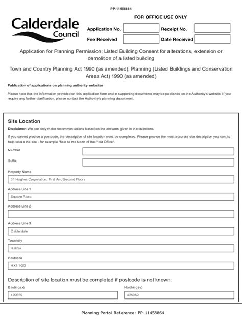 Fillable Online Application for Planning Permission and listed ...
