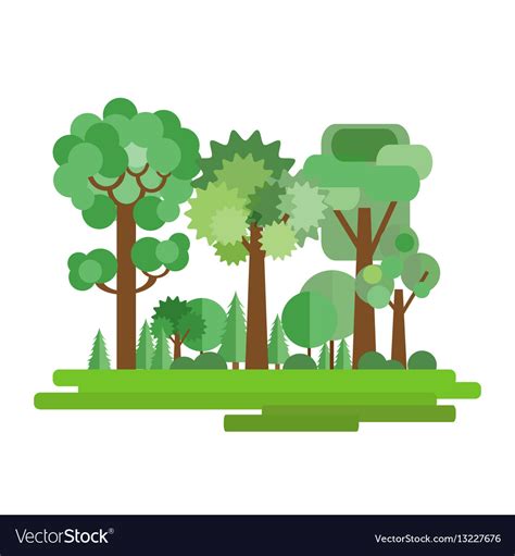 Forest in a flat style Royalty Free Vector Image