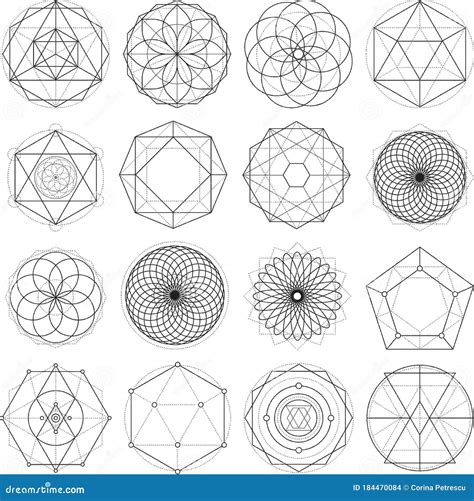 Sacred Geometry Symbols Collection Stock Vector - Illustration of magic ...