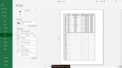 Scale Worksheet To Fit On One Page Excel