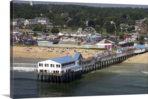 The Pier At Old Orchard Beach, Old Orchard Beach, Maine, USA - Aerial Photograph Wall Art ...