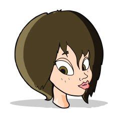 Cartoon pretty female face pouting N4 free image download