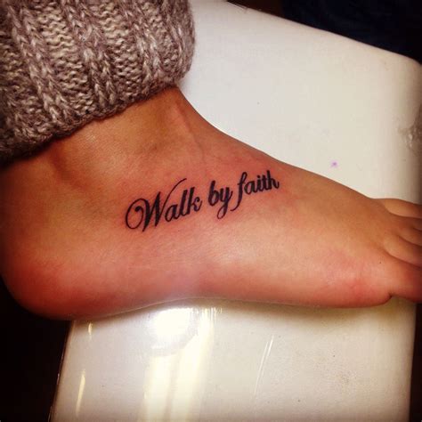 "Walk by faith" foot tattoo | Faith foot tattoos, Foot tattoos for women, Walk by faith foot tattoo