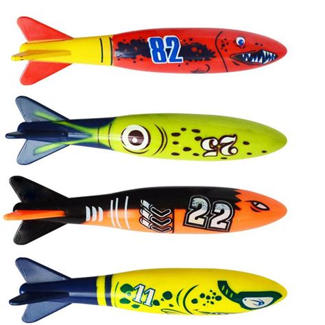 2021 Newest 4Pcs/Set Diving Torpedo Underwater Swimming Pool Playing Toy Outdoor Sport Training ...