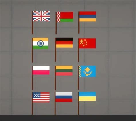 National flag Mod for 12 countries - Mods for Melon Playground Sandbox PG