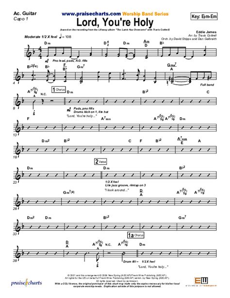 Lord You're Holy Acoustic Guitar Sheet Music PDF (Travis Cottrell) - PraiseCharts