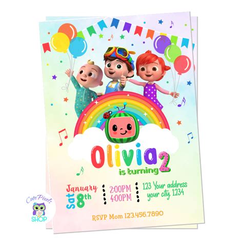 Cocomelon Birthday Invitation - Cocomelon Invite – Cute Pixels Shop