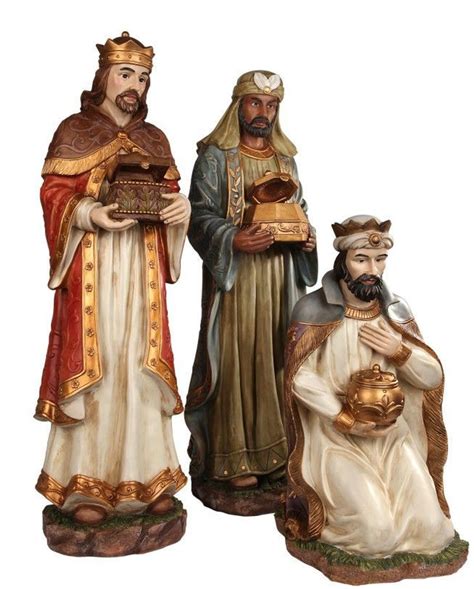 3 Piece Nativity | 3 Kings | Hand-Painted | 24-1/2" to 40" | PT9242E ...