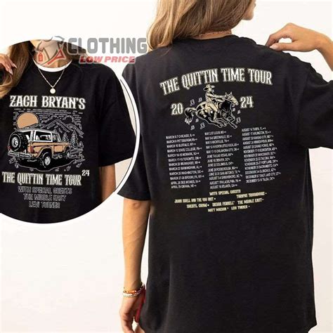 Zach Bryan's The Quittin Time 2024 Tour Merch, Zach Bryan Tour 2024 ...