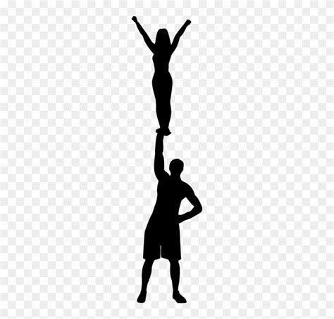 Cheerleading Silhouette Clip Art Pjh2ic Clipart - Cheerleading Stunt Silhouette - Free ...