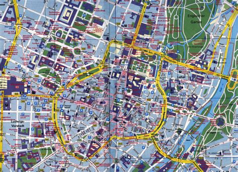 Large scale road map of Munich city center | Vidiani.com | Maps of all ...