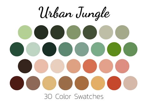 Urban Jungle, Color Swatches, Color Palette, iPad - Etsy