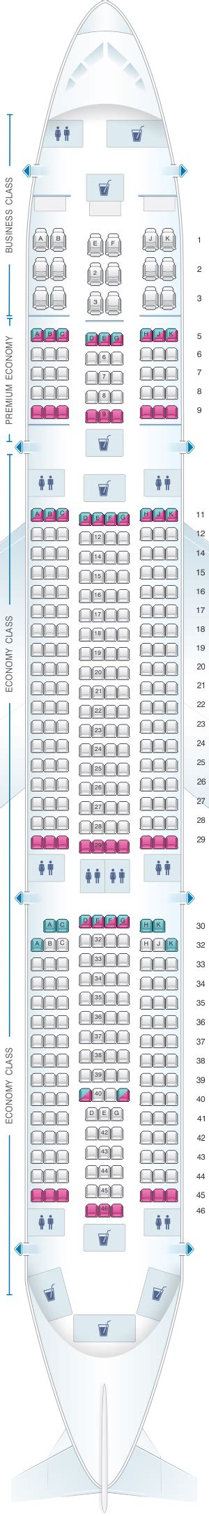 United Airlines Airbus A350 900 Seating Map