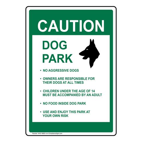 Dog Park Rules With Symbol Sign - Vertical - White