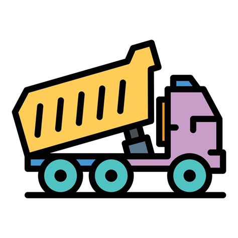 Lorry tipper icon color outline vector 15887169 Vector Art at Vecteezy