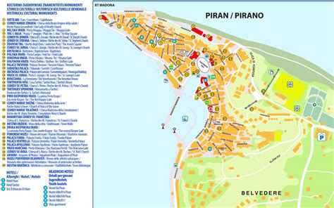 Piran hotels and sightseeings map - Ontheworldmap.com