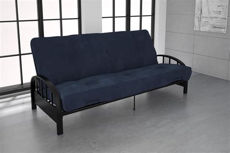 DHP Aiden Black Metal Futon Frame with Coil Full Futon Mattress, Multiple Colors and Sizes ...