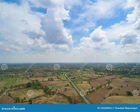 Aerial View from Drone. Rice Field after Harvest Stock Photo - Image of ...