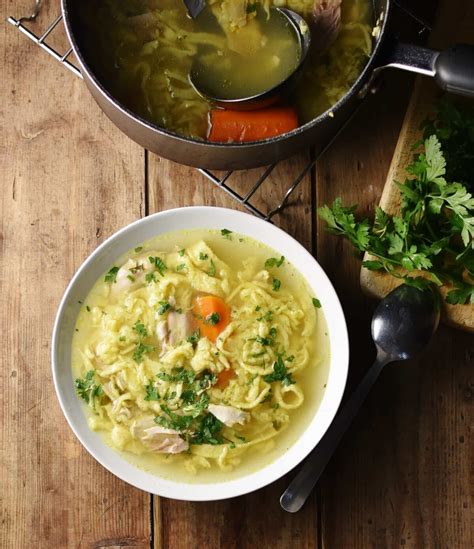 Polish Egg Drop Noodles Chicken Soup (Lane Kluski) - Everyday Healthy Recipes