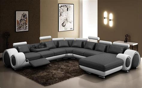 Luxury L shape genuine leather corner sofa modern fashion creative com ...