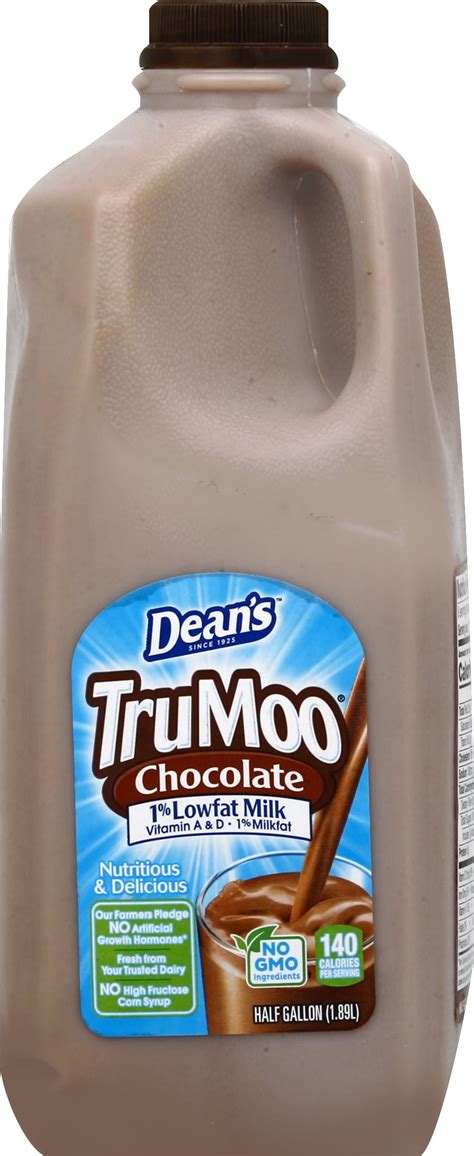 Deans TruMoo 1% Low Fat Chocolate Milk, Half Gallon, 64 fl oz – Walmart ...