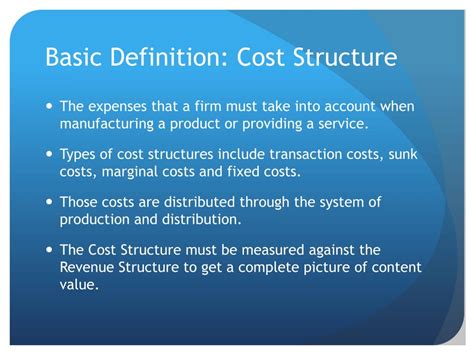 PPT - Cost Structure of Content PowerPoint Presentation, free download - ID:1671200